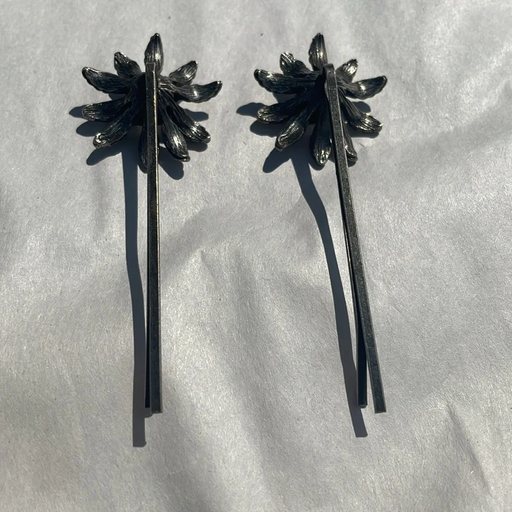 Set Of 2 Metal Barrettes W/ Crystal Stones Length- 3 1/4” Weddings,Parties Dais